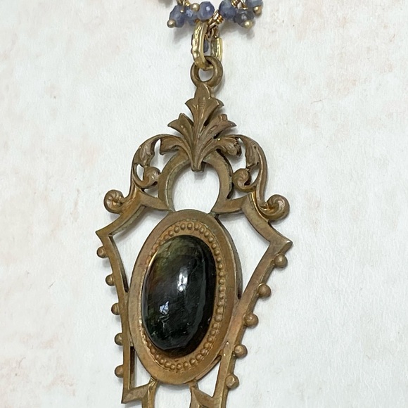 Sapphire and labradorite necklace - Picture 5 of 9